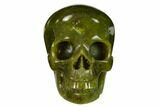 Realistic, Polished Jade (Nephrite) Skull #151135-1